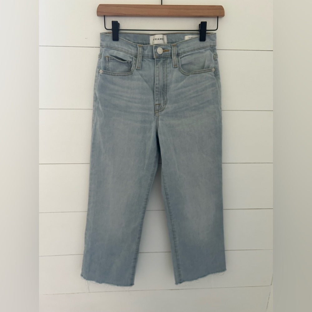Frame Le Jane Ankle Cropped High-Rise Straight Leg Jeans